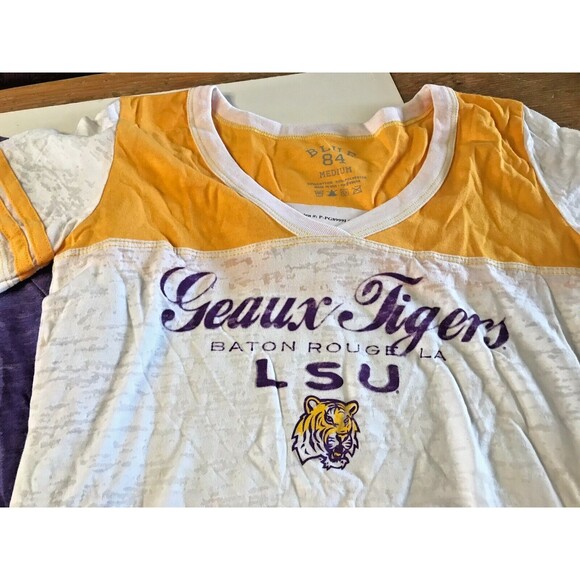 New LSU Tigers Women's T-Shirt Lot M NWT Shirts Geaux Tigers Cute Vintage Look - Picture 2 of 7